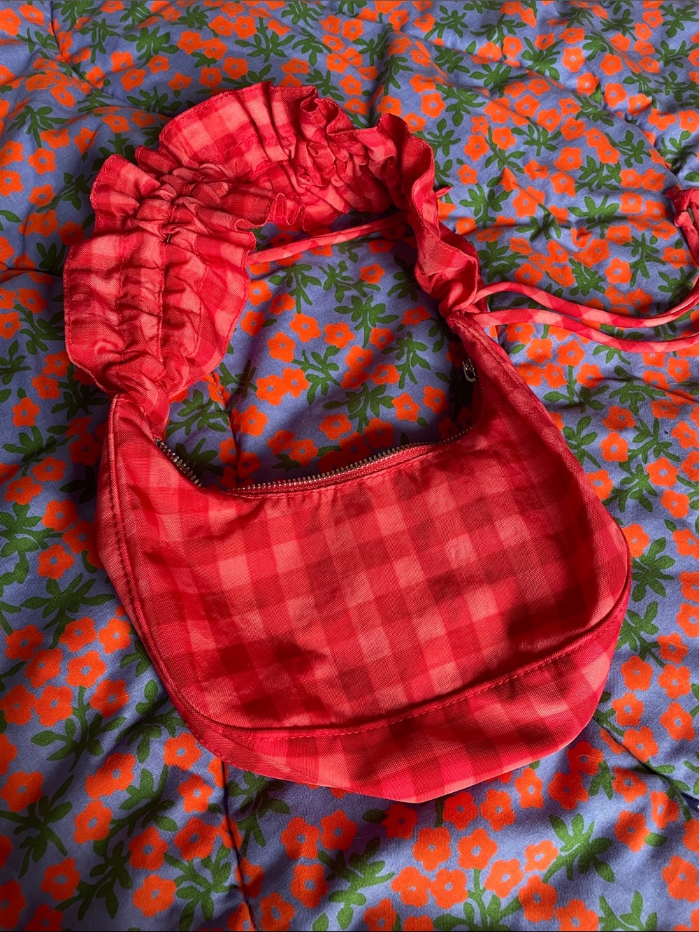 BAGGU Molly Goddard MINI Ruffle Shoulder Crescent Bag